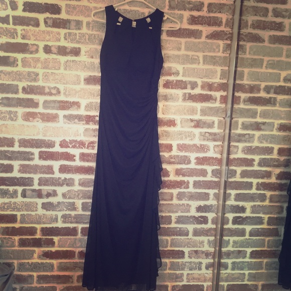 Navy blue fancy dress. PROM DRESS - Picture 1 of 6